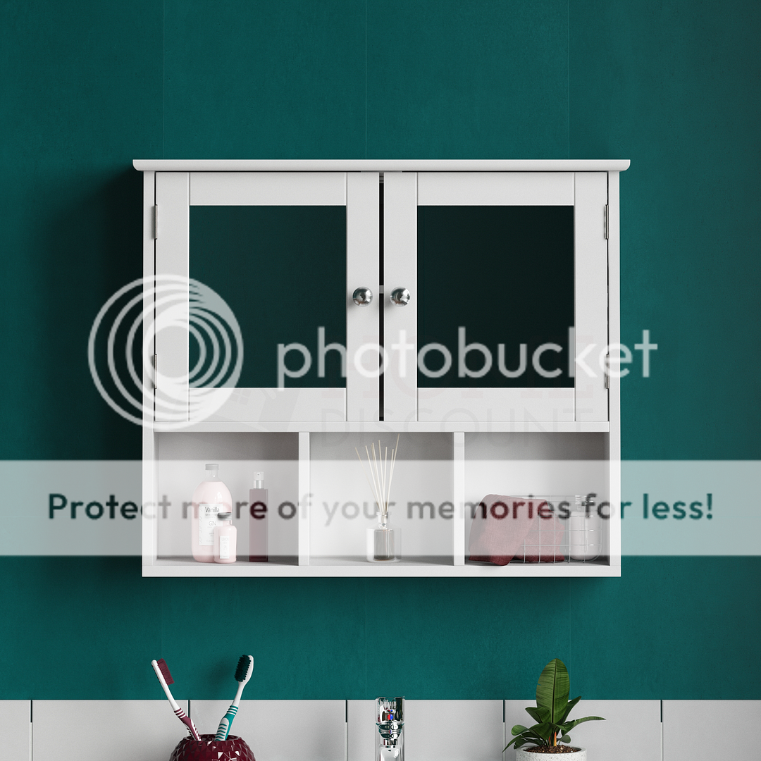 Bathroom Single Double Door Wall Mounted Tallboy Cupboard MDF